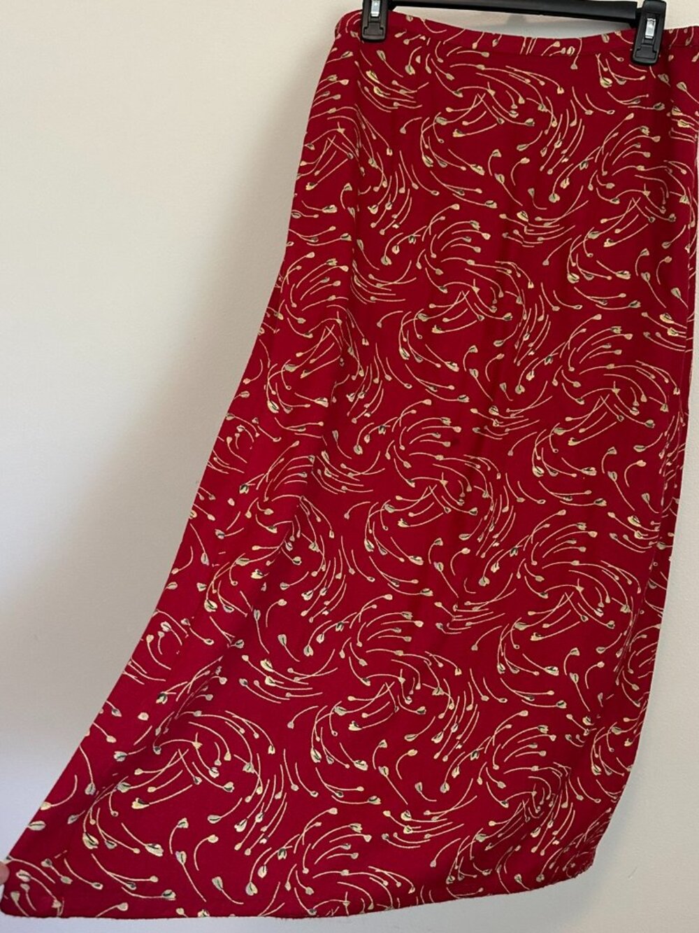 Vintage Putumayo Red Floral Maxi Skirt Women’s Large Boho Romantic 90s - Picture 3 of 8